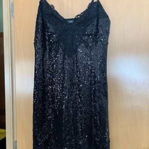 Wild Fable Black Sequin Mini Dress medium
